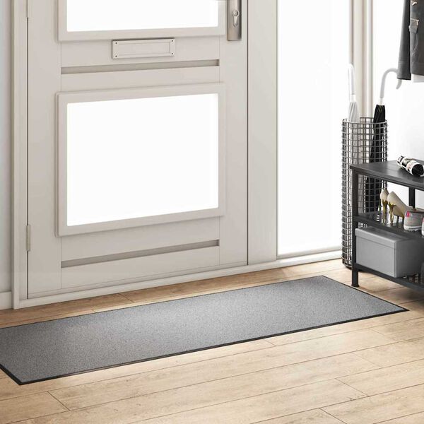 vidaXL Doormat Drugo Siva in črna 60 x 180 cm Polipropilen in vinil