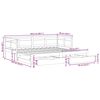 vidaXL Izvlečna dnevna postelja s predali brez vzmetnice bela 90x200cm