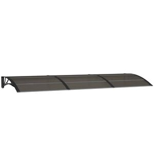 vidaXL Nadstre&scaron;ek za vrata črn 300x100 cm polikarbonat