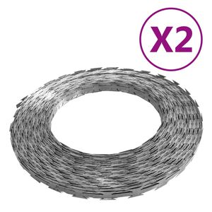 vidaXL BTO-22 bodeča žica z rezili 2 kosa 100 m iz jekla