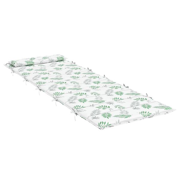 vidaXL Blazina za sončno ležalnik Bela in zelena 178 x 60 x 4 cm