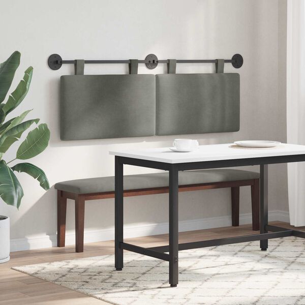 vidaXL Visoki naslon za glavo Enobarvno Svetlo siva 150 x 55 x 5 cm