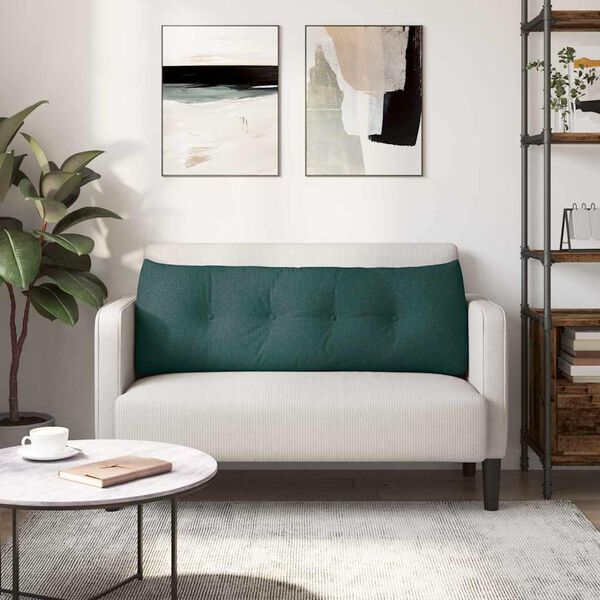 vidaXL Poglavni vzglavnik Temno zelena 140 x 24 x 50 cm blago