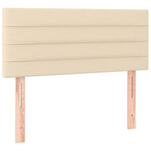 vidaXL Posteljno vzglavje krem 90x5x78/88 cm blago