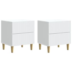 vidaXL Nočna omarica 2 pcs Bela 43 x 34,5 x 48 cm Inženirski les