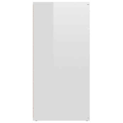 vidaXL Komoda visok sijaj bela 80x36x75 cm iverna plošča