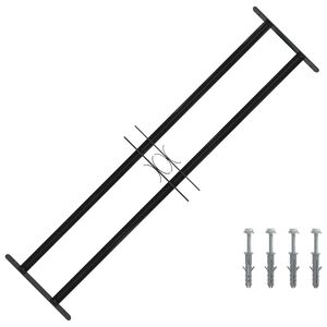 vidaXL Okenska re&scaron;etka Črna 115 x 30 cm Pra&scaron;no lakirano jeklo