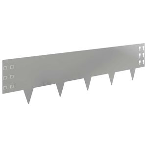 vidaXL Robovi trave 10 pcs 100 x 25 cm Jeklo Srebrna