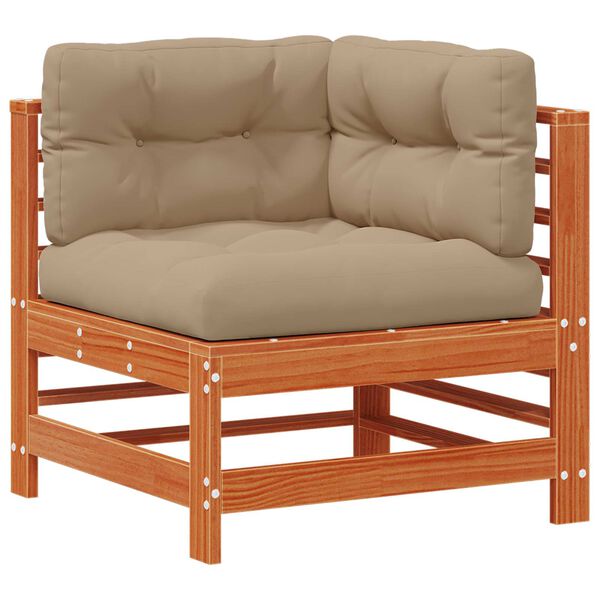 vidaXL Vrtna dnevna garnitura 5 pcs Voskan Rjava Masivna borovina