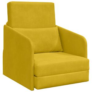 vidaXL Sofa postelja Rumena 65 x 80 x 83 cm Žamet