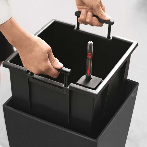 LECHUZA Cvetlično korito Cubico 30 ALL-IN-ONE barva oglja