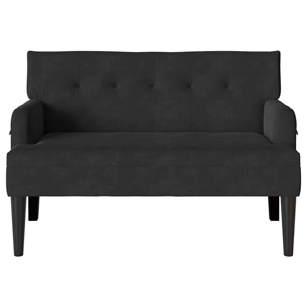 vidaXL Chesterfield klop Črna 112 x 65.5 x 75 cm Žamet