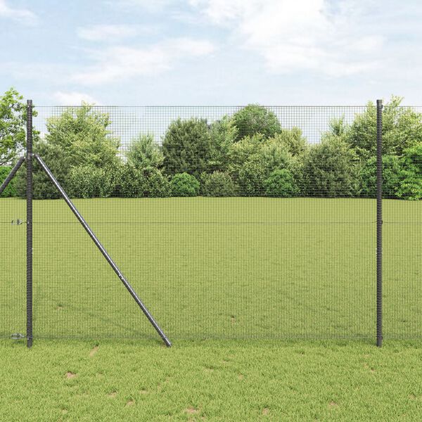 vidaXL Ograja z varjeno žico Siva 1.6 x 10 m