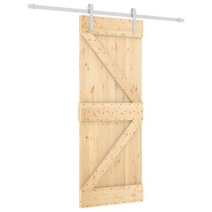 vidaXL Drsna vrata Naravna in bela 80 x 210 cm Trdna borovina