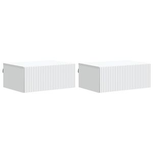 vidaXL Stenski nočni omarici s predalom 2 pcs Bela 49 x 34,5 x 20 cm