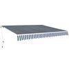 vidaXL Ročno zložljiva tenda 400 cm modre in bele barve