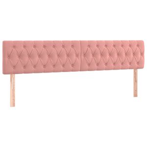 vidaXL Posteljno vzglavje roza 200x7x78/88 cm žamet