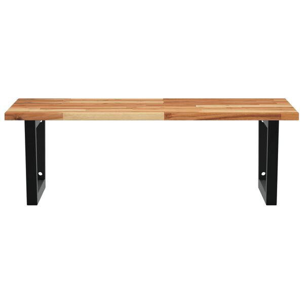 vidaXL Stenska polica za umivalnik jeklo in trden akacijev les