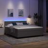 vidaXL LED Box Spring Postelja Svetlo siva in bela. 180 x 200 cm