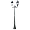 vidaXL Stoječa vrtna svetilka 230 cm temno zelena/črna aluminijasta