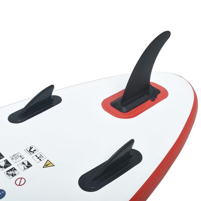 vidaXL Napihljiva SUP deska za veslanje rdeča in bela