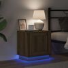 vidaXL Nočna omarica z LED lučmi 2 pcs Umetni hrast 44 x 34,5 x 45 cm