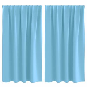 vidaXL Zavese za zatemnitev z obroči 2 pcs Sveta modra 140 x 140 cm