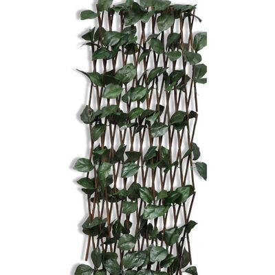 vidaXL Mrežasta ograja iz vrbe 5 kosov z umetnimi listi 180x90 cm