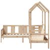 vidaXL Dnevna postelja s klopjo in streho 80x200 cm trdna borovina