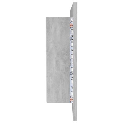 vidaXL LED kopalniška omarica z ogledalom betonsko siva 90x12x45 akril