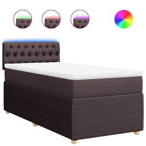 vidaXL Box spring postelja z vzmetnico temno rjava 80x200 cm blago