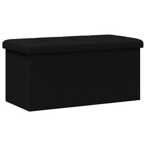 vidaXL Zložljiva shranjevalna klop Črna 180 kg 80 L 77 x 38 x 38 cm