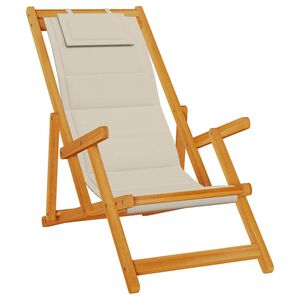 vidaXL plažna ležalnika z blazino 2 pcs Rjava 61.5 x 123 x 82cm