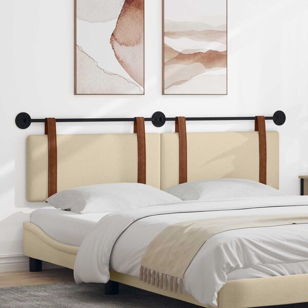 vidaXL Visoki naslon za glavo krema 170 x 55 x 5 cm Antikni PU