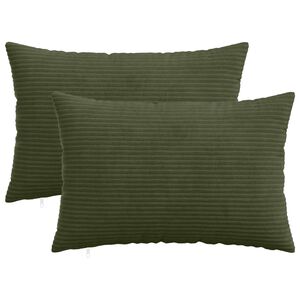 vidaXL Prevleka za blazino 2 pcs HEERLEN Zelena 30 x 50 cm korduroy