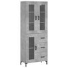 vidaXL Visoka komoda betonsko siva 69,5x34x180 cm inženirski les