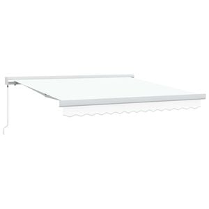 vidaXL Vlečna tenda Bela 300 x 250 cm Platno in aluminij