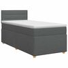 vidaXL Postelja boxspring z vzmetnico Temno siva 80 x 200 cm Blago