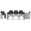vidaXL Komplet za jedilnico v vrtu 9 pcs Svetlo siva poli ratan