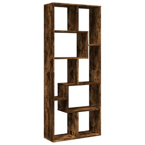 vidaXL Pregrada s knjižno omaro dimljen hrast 67x25x161,5 cm inž. les