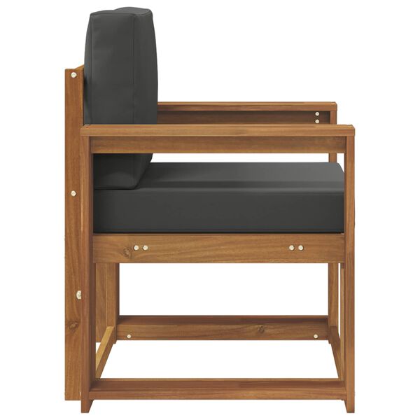 vidaXL Zunanji kavč Masivno akacijevo les in poliester Naravna