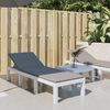 vidaXL Ležalnik z blazinami bel PP