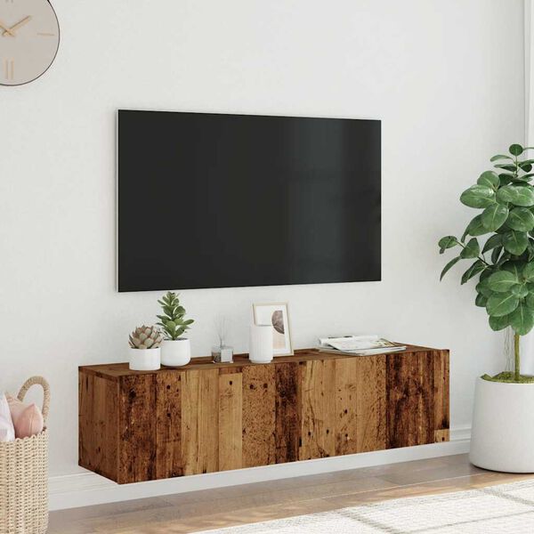 vidaXL Stenska TV omarica starinski les 120x30x30 cm inženirski les