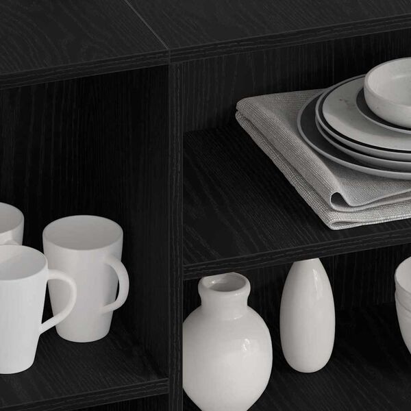 vidaXL Strani &scaron;al Črna Orehovina 120 x 30 x 75 cm Konstruiran les