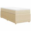 vidaXL Box spring postelja z vzmetnico krem 80x200 cm blago