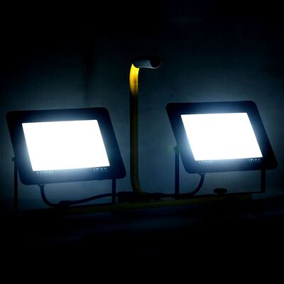 vidaXL LED reflektor z ročajem 2x100 W hladno bel