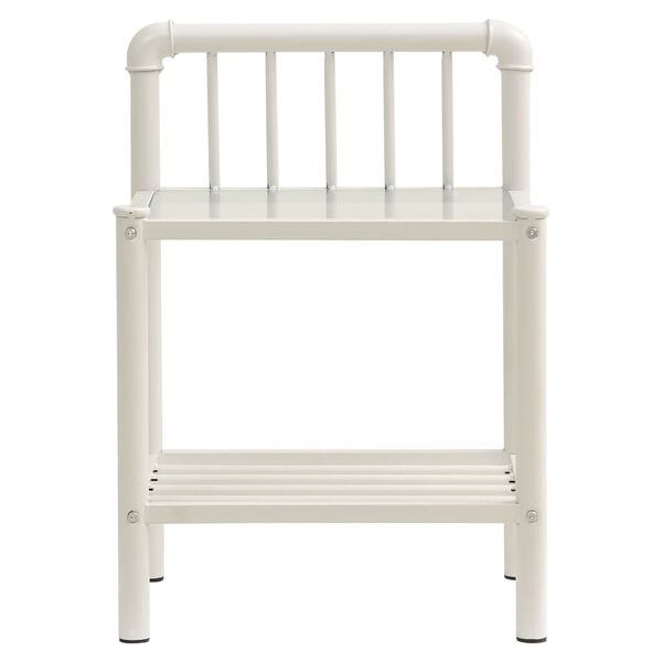 vidaXL Nočne omarice 2 kosa bela in prozorna kovina in steklo