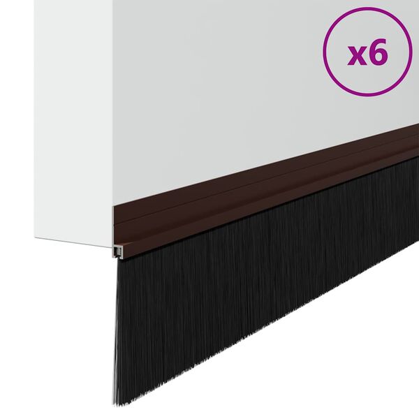 vidaXL Samolepljiva tesnila za vrata 6 pcs Rjava 100 cm