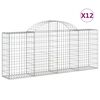 vidaXL Obokane gabion ko&scaron;are 12 kosov 200x30x80/100 cm cinkano železo
