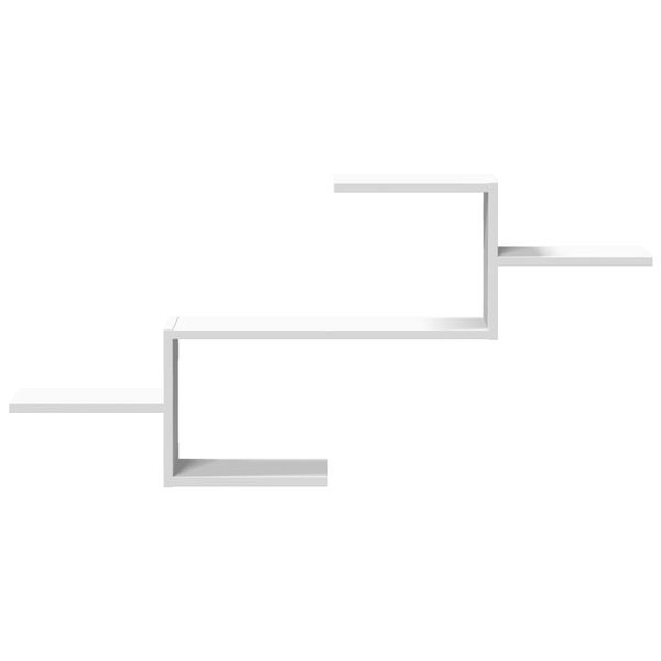 vidaXL Stenska polica bela 104x15x49 cm iverna plošča